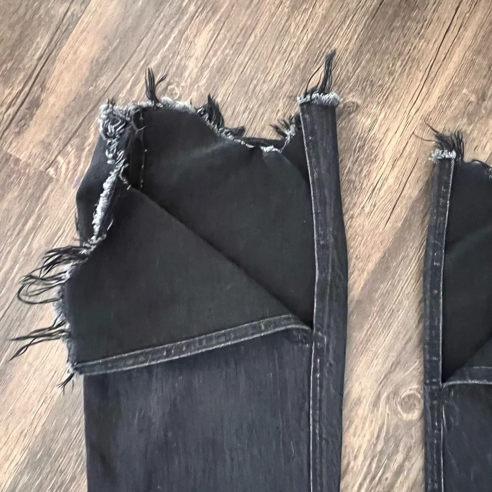 Rag & Bone Nina High-Rise Flare Jeans Black Raw Hem Size 25
